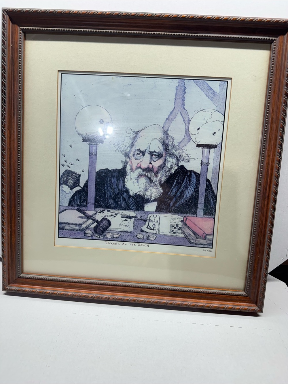 Framed Home Art Print in Brown Frame with Cream Mat